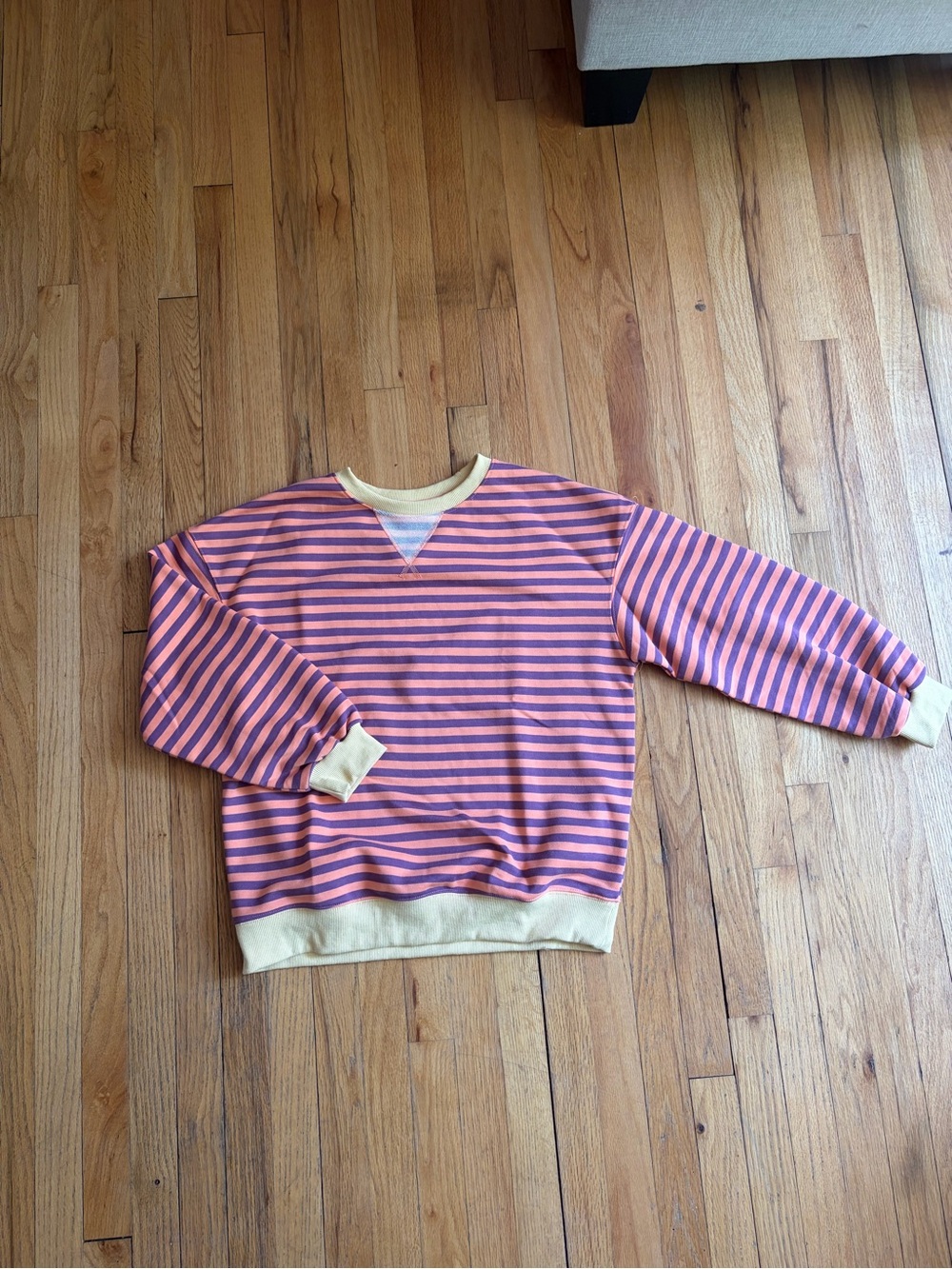 Striped Pink and Purple Crewneck Sweater